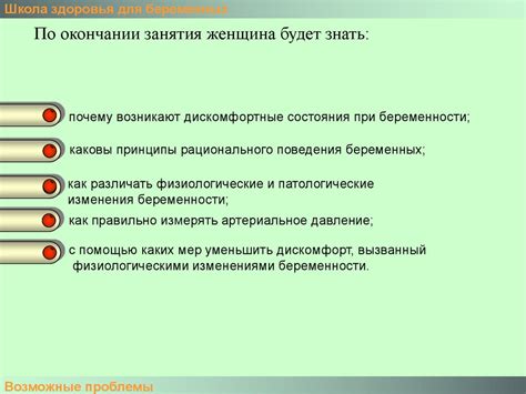 Возможные проблемы для здоровья