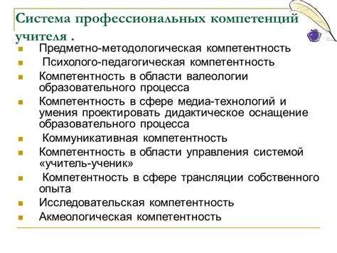 Индивидуальные особенности ученика