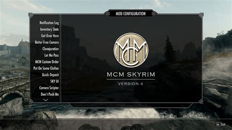 Как добавить МСМ меню в Skyrim