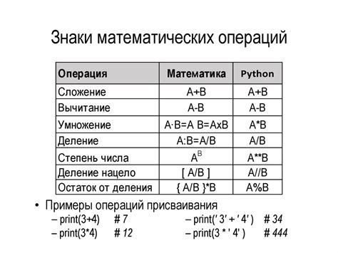 Математические операции
