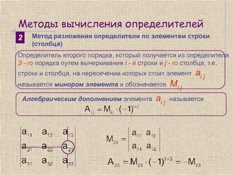 Методы вычисления определителя