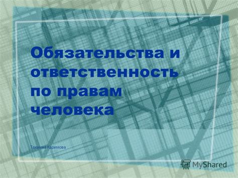 Обязательства и ответственность