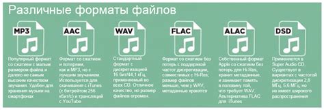 Поддерживаемые форматы аудиофайлов на плеере Visha