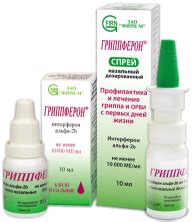 Показания к применению Гриппферон капель и спрея