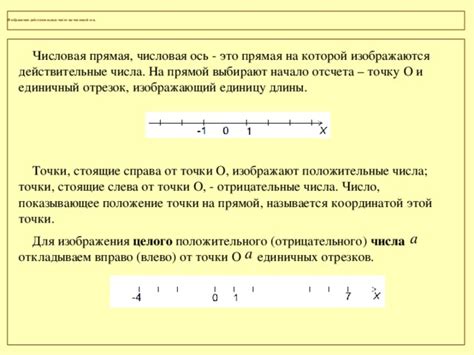 Положение чисел на числовой оси