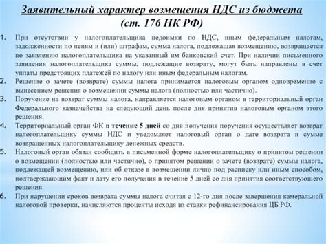 Получение возмещения на указанный счет
