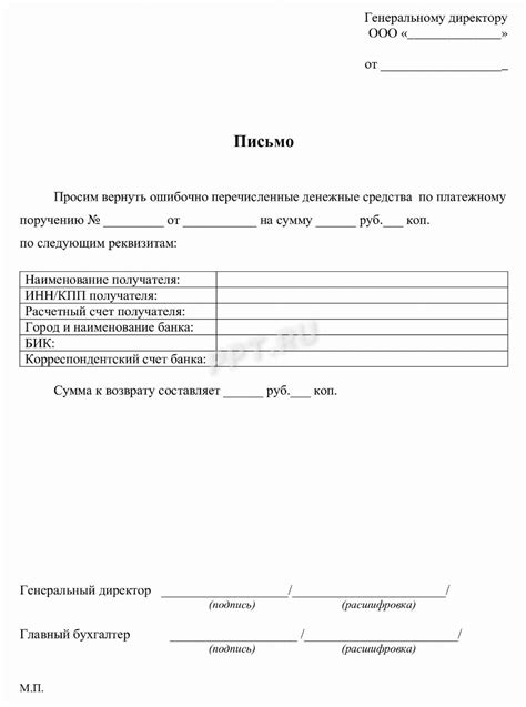 Процедура возврата денежных средств