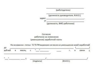 Процедура уменьшения оклада по соглашению