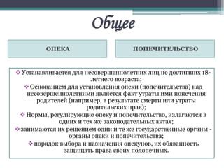 Процесс назначения опеки и попечительства