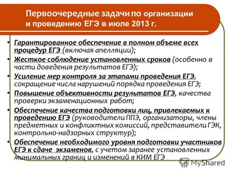 Соблюдение установленных сроков и процедур