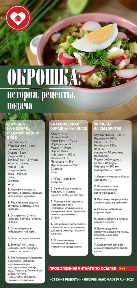 Состав рецепта окрошки на чайном грибе