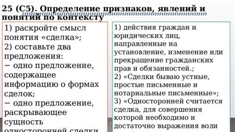 Сущность и смысл сделки
