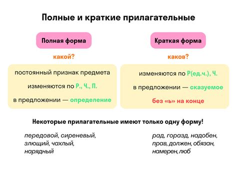 Употребление имени прилагательного в предложении