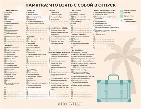 Чеклист необходимых вещей