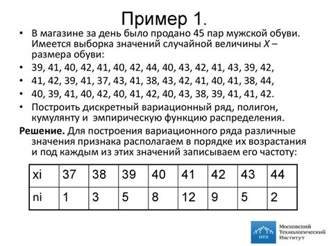 Что такое вариационный ряд