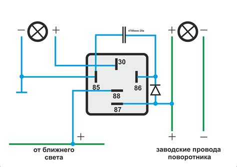 Шаг 4: Подключение проводки к реле поворотов