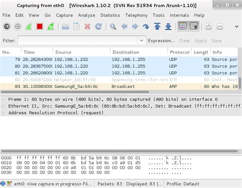 Wireshark в Kali Linux