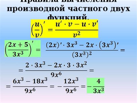 Методы вычисления производной гиперболы
