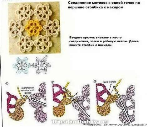 Различные способы соединения круглых мотивов